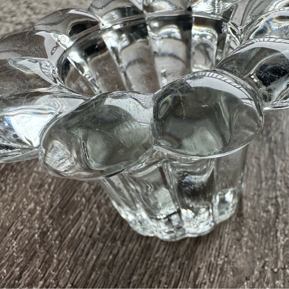 2pk Vintage Set Boopie Style Clear Glass Tapered Candlestick Holders Home Decor - Picture 7 of 10